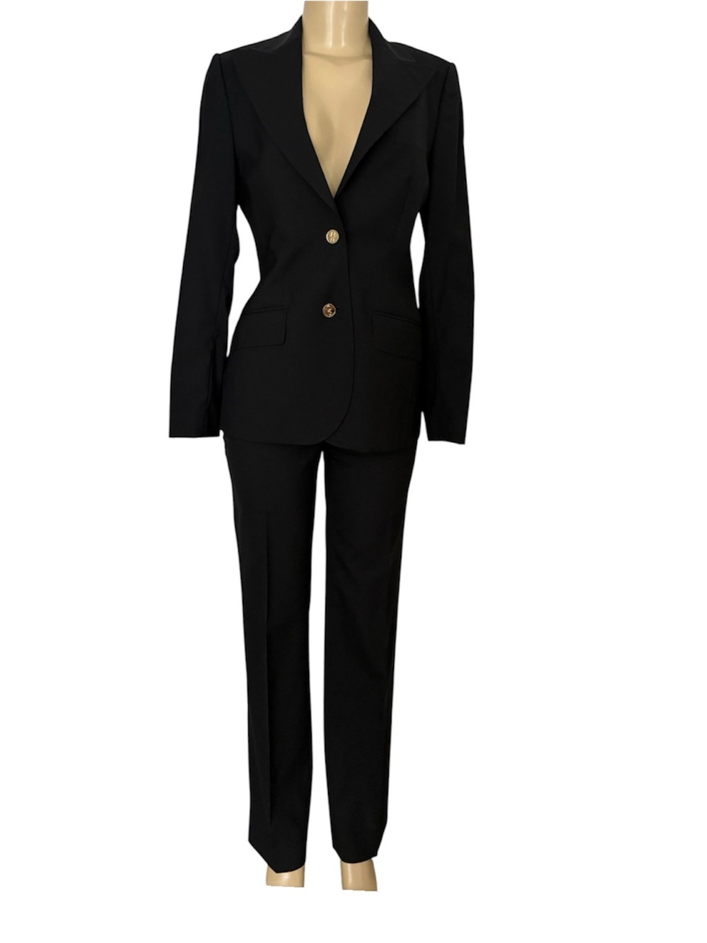 Dolce & Gabbana Black Tailored Blazer with Gold Buttons